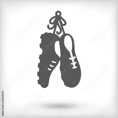 Trainers shoes isolated on white background with vignette effect. Vector illustration