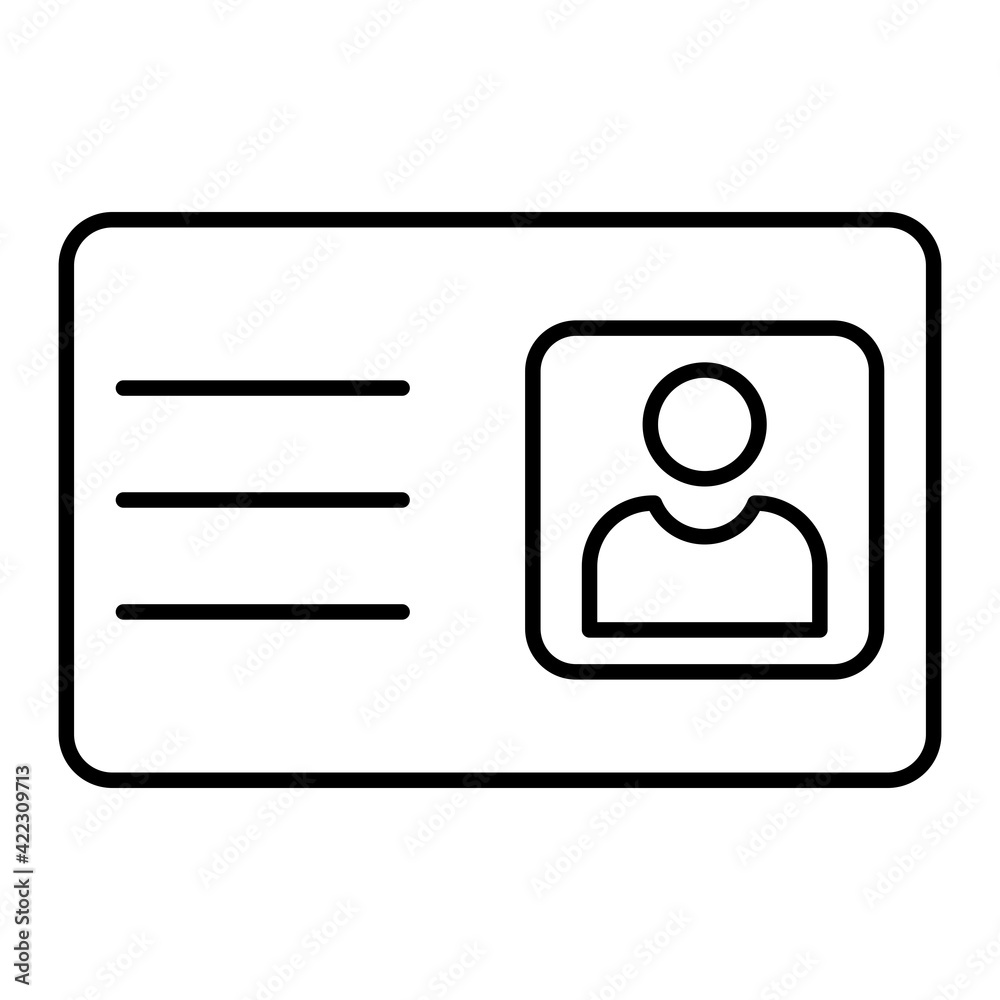 Vector Visitor Card Outline Icon Design Vector Visitor Card Outline Icon Design