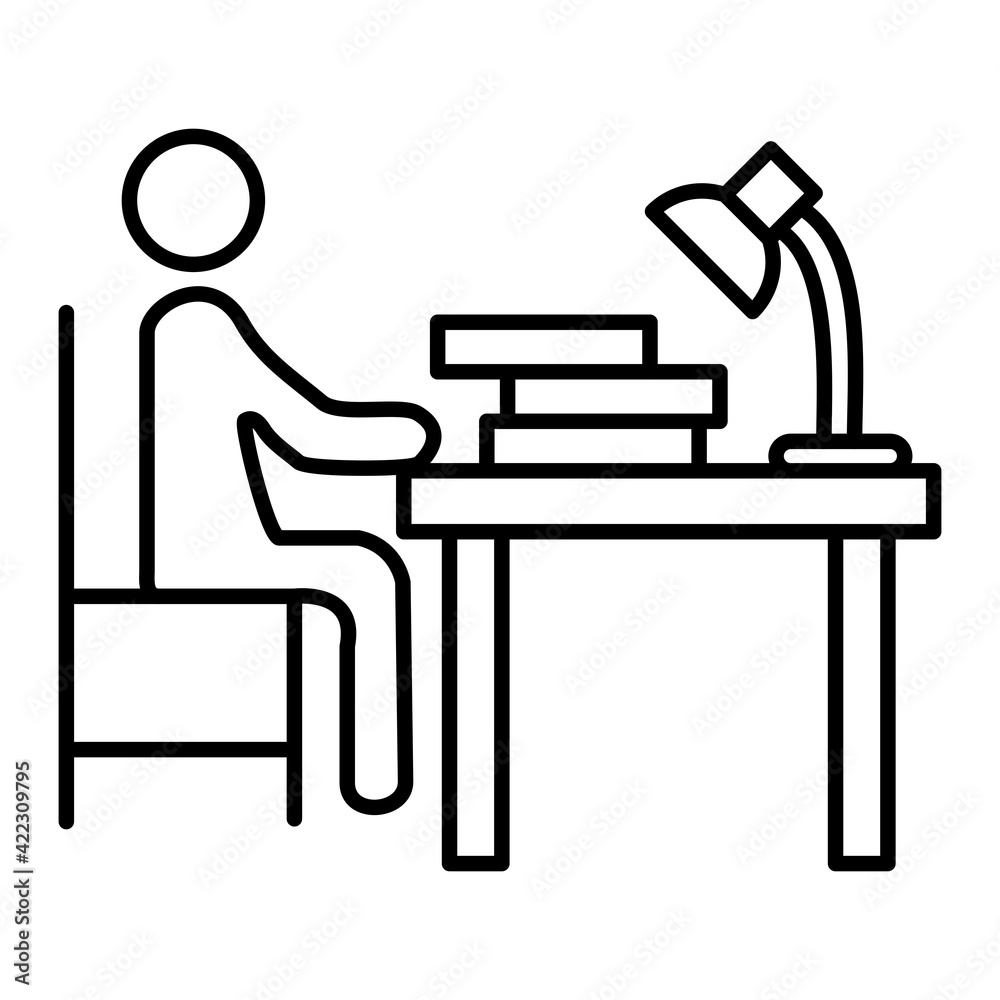 Vector Reading Outline Icon Design Vector Reading Outline Icon Design