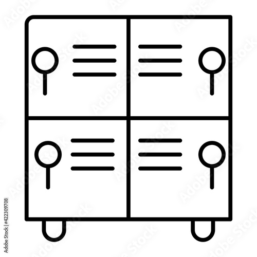 Vector Locker Outline Icon Design