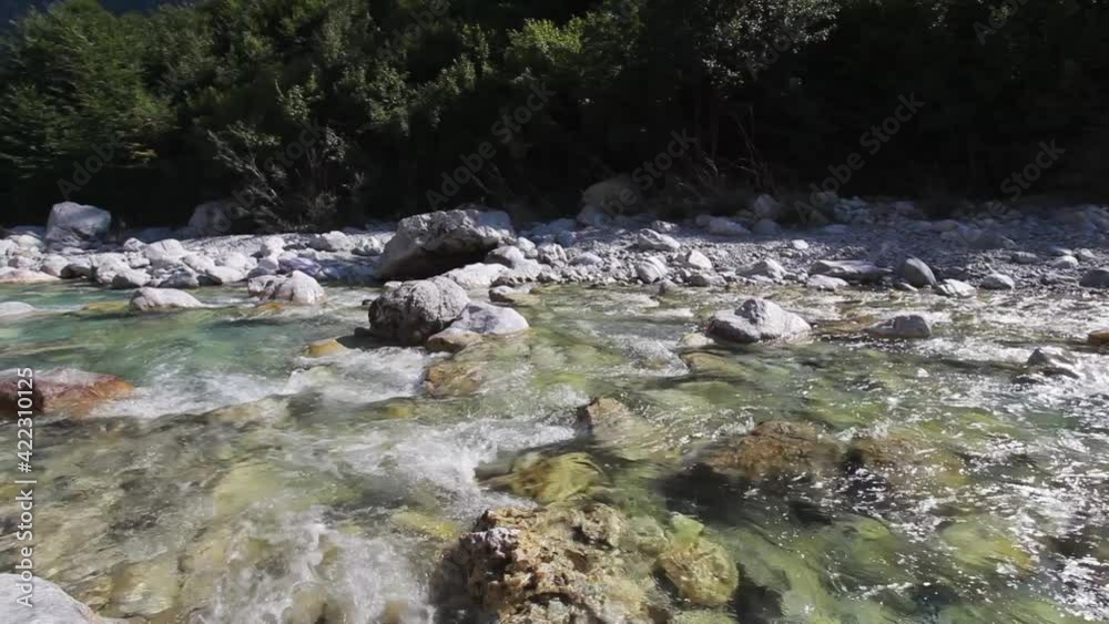 The Valbona River in the mountains of Albania The Valbona River in the mountains of Albania