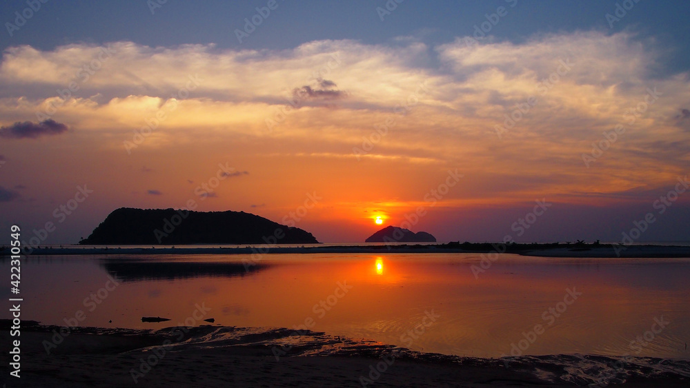 Koh Phangan sunset - view at Koh Tae Nai island
