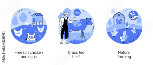Eco farming abstract concept vector illustrations.