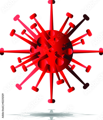 3d rendered illustration of a red Corona virus