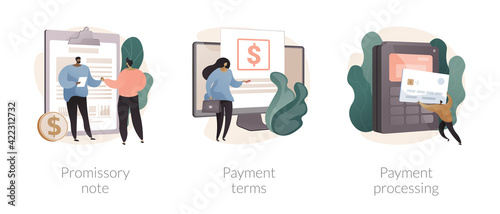 Bank operations abstract concept vector illustrations.
