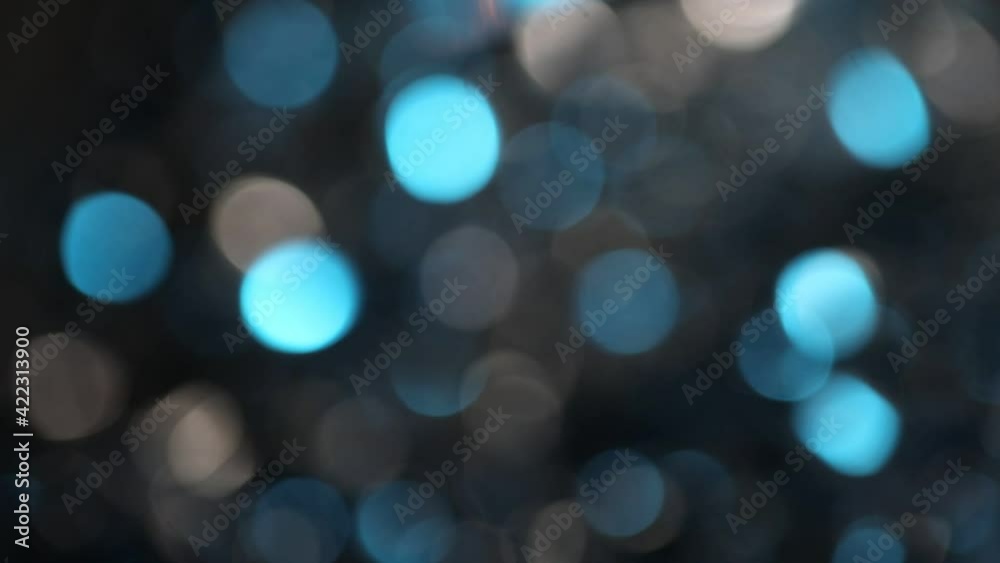 defocused particles background blue video, Soft Focus Light Particles Blue
