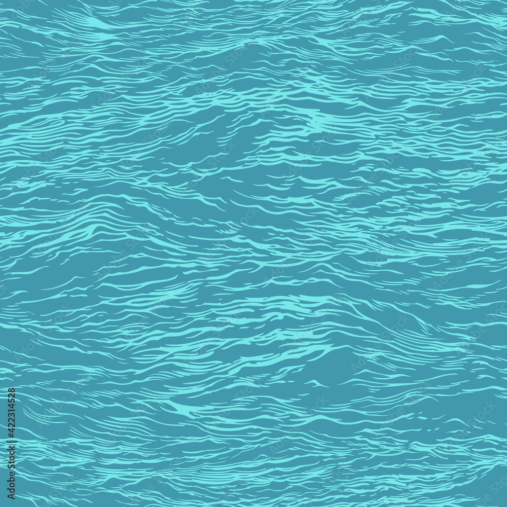 Seamless vector wallpaper Sea waves
