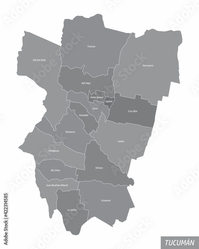 Tucuman province administrative map photo