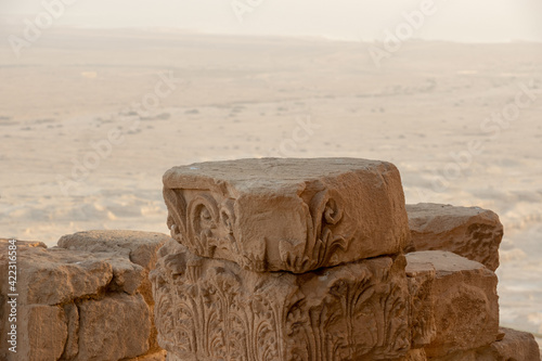 Pillar at Masada National Park photo
