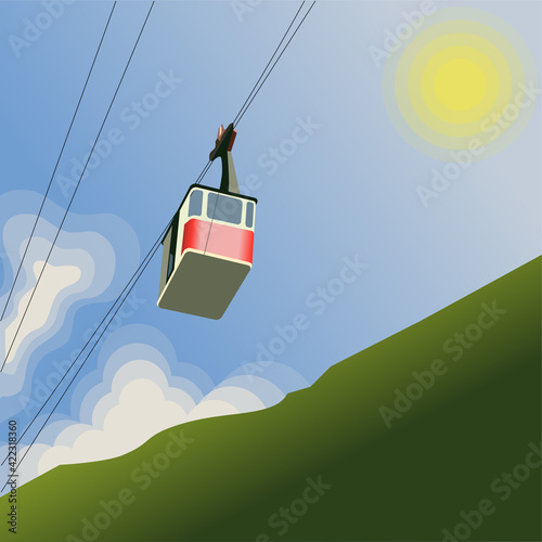 the cable car ride up in the mountains