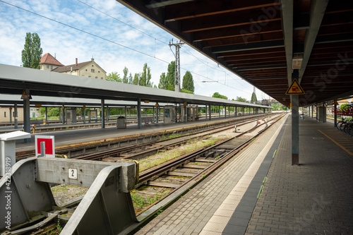 Empty Railway Station in Lindau during Covid19 in May 2020