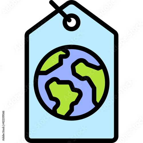Price Tag with Earth picture icon, Earth Day related vector