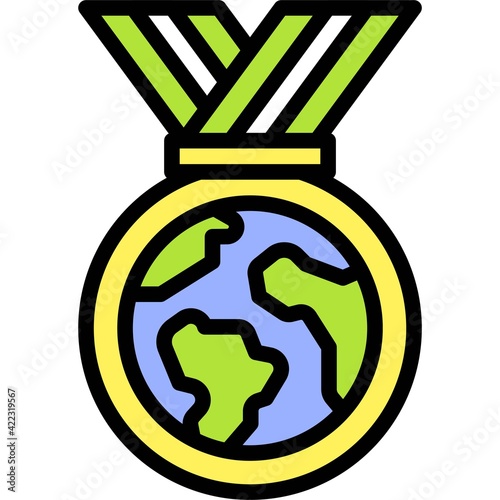 Earth Medal icon, Earth Day related vector