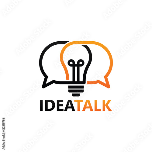 Bulb idea talk logo template design