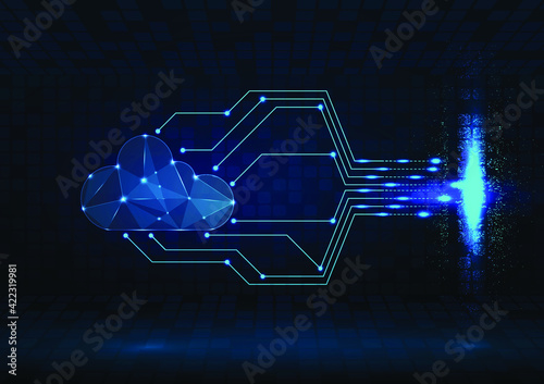 Cloud computing and storage in the cloud via the Internet.