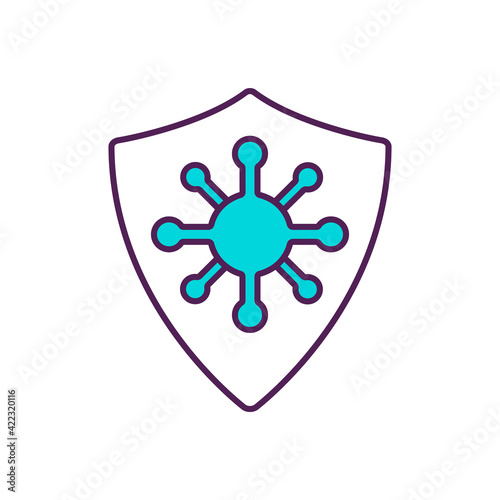 Disease prevention RGB color icon. Preventive measures. Treatment and rehabilitation improvement. Reducing illness factors risk. Potential health problems prevention. Isolated vector illustration