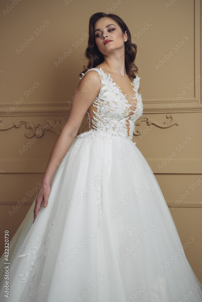Beautiful sensual bride in light interior Beautiful sensual bride in light interior