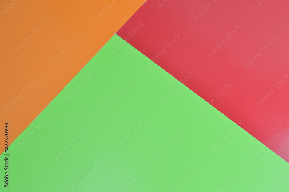 Top view of orange, green and red background Top view of orange, green and red background