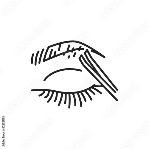 Plucking eyebrows color line icon. Pictogram for web page, mobile app, promo. © Backwoodsdesign