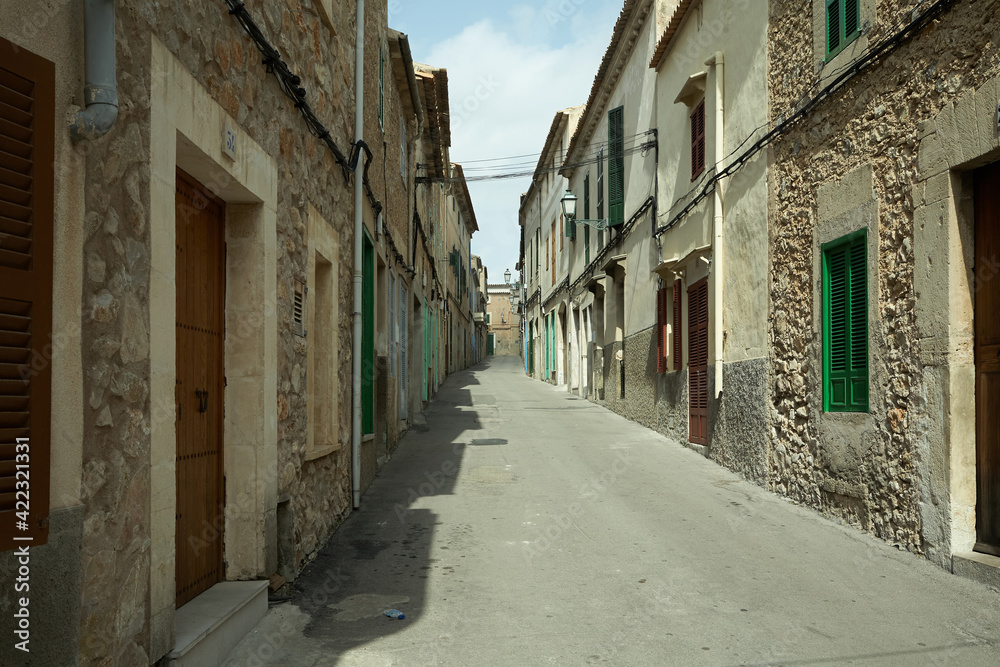 Empty alley in Mallorca. Spain. 