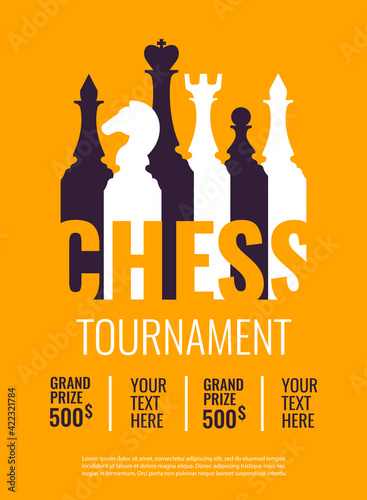 Vector illustration about chess tournament, match, game. Use as advertising, invitation, banner, poster
