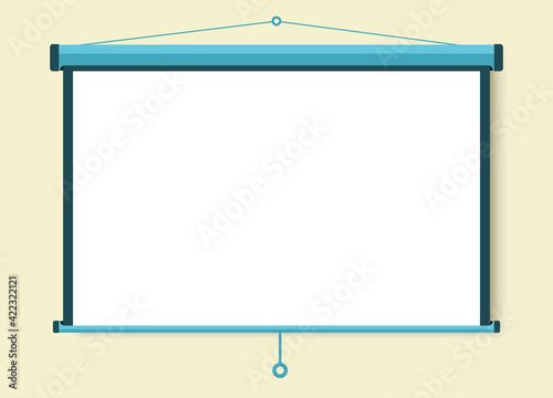 A projected screen for your presentations. Flat style
 photo
