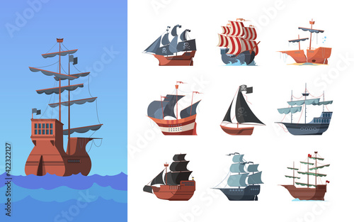 Canvas Print Pirate boats