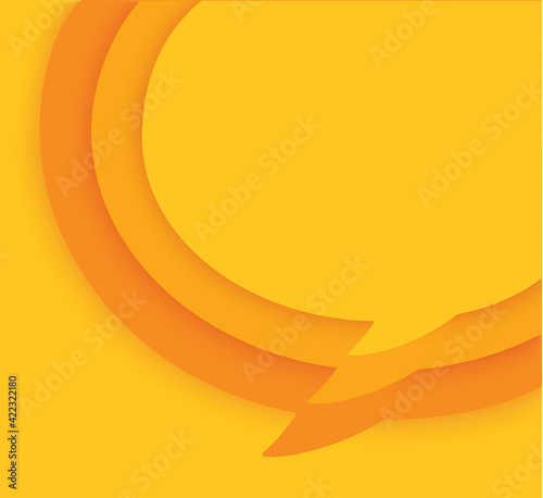 yellow blank speech bubble on yellow background. vector illustration