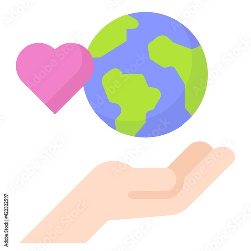 Earth Care icon, Earth Day related vector