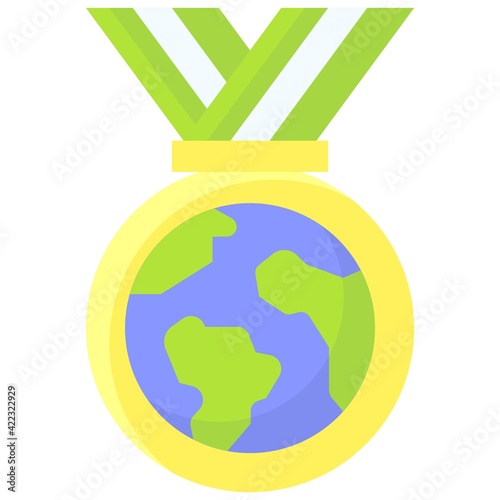 Earth Medal icon, Earth Day related vector