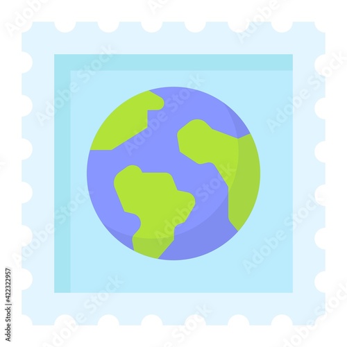 Earth Postage stamp icon, Earth Day related vector