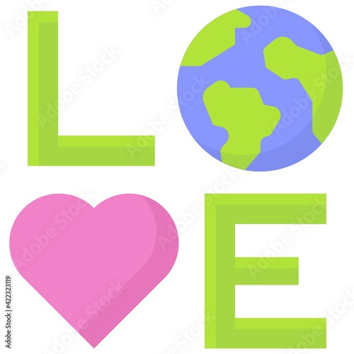 Love Earth icon, Earth Day related vector