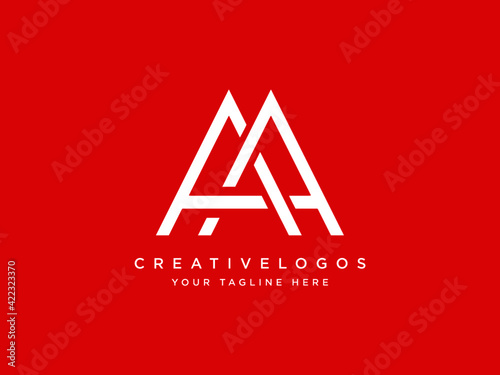 Creative AA Letter Logo, Geometric Logo, Triangle AA Letter Logo