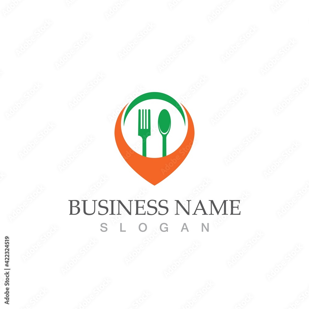 spoon and fork logo and symbol vector image spoon and fork logo and symbol vector image