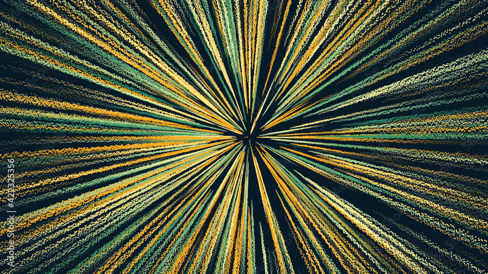 Obraz premium Computer generated image of rays from the center outward