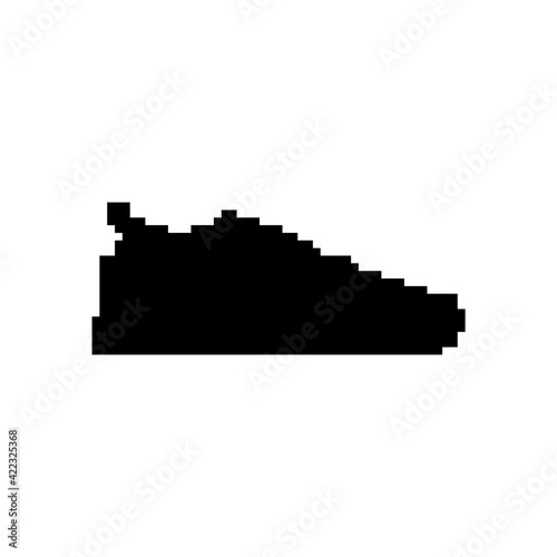 Beautiful black Pixelated sneakers. Vector illustration.