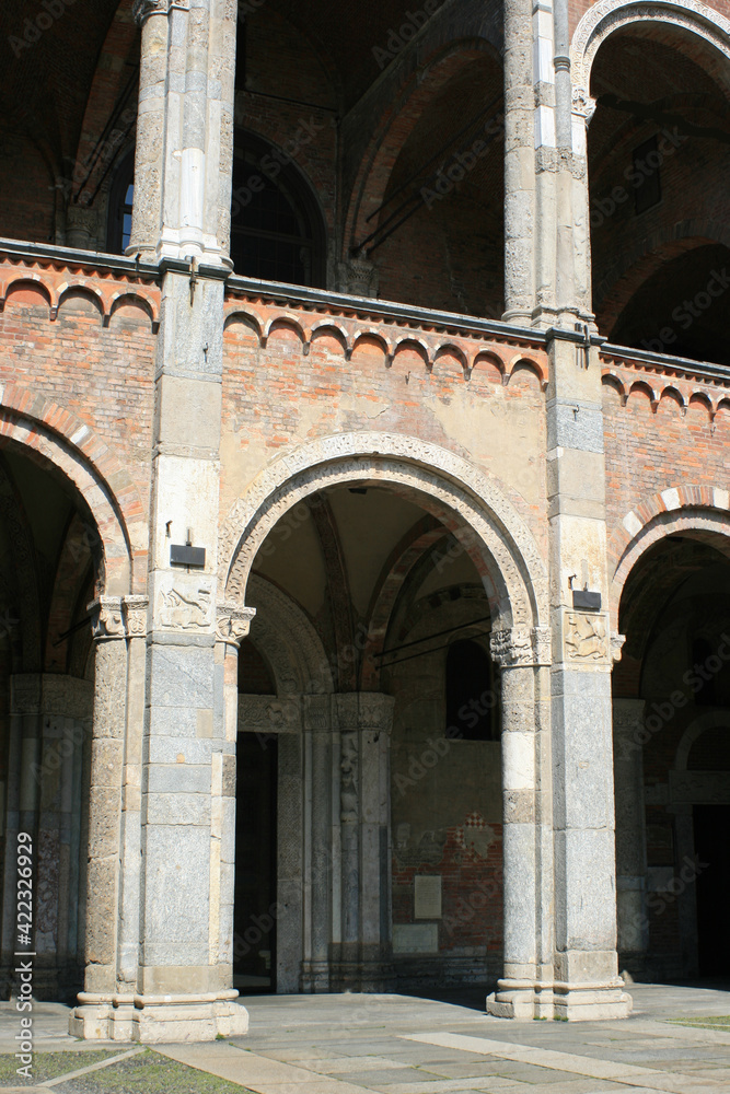 medieval church (sant'ambrogio) in milan (italy)