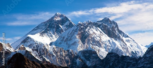 mount Everest, Lhotse and Nuptse from Renjo pass