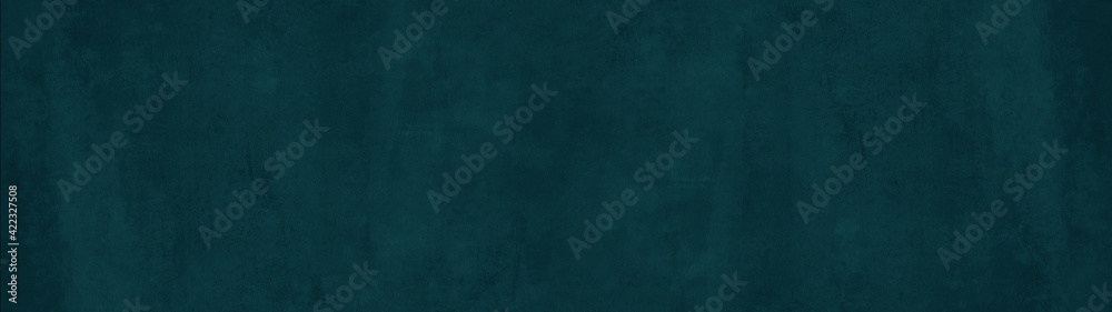 Dark green turquoise stone concrete paper texture background panorama banner long, with space for text