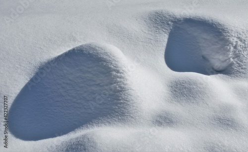 a closeup with a snow bump