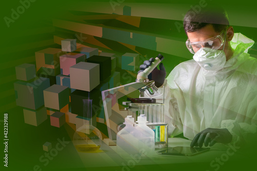Laboratory assistant during...