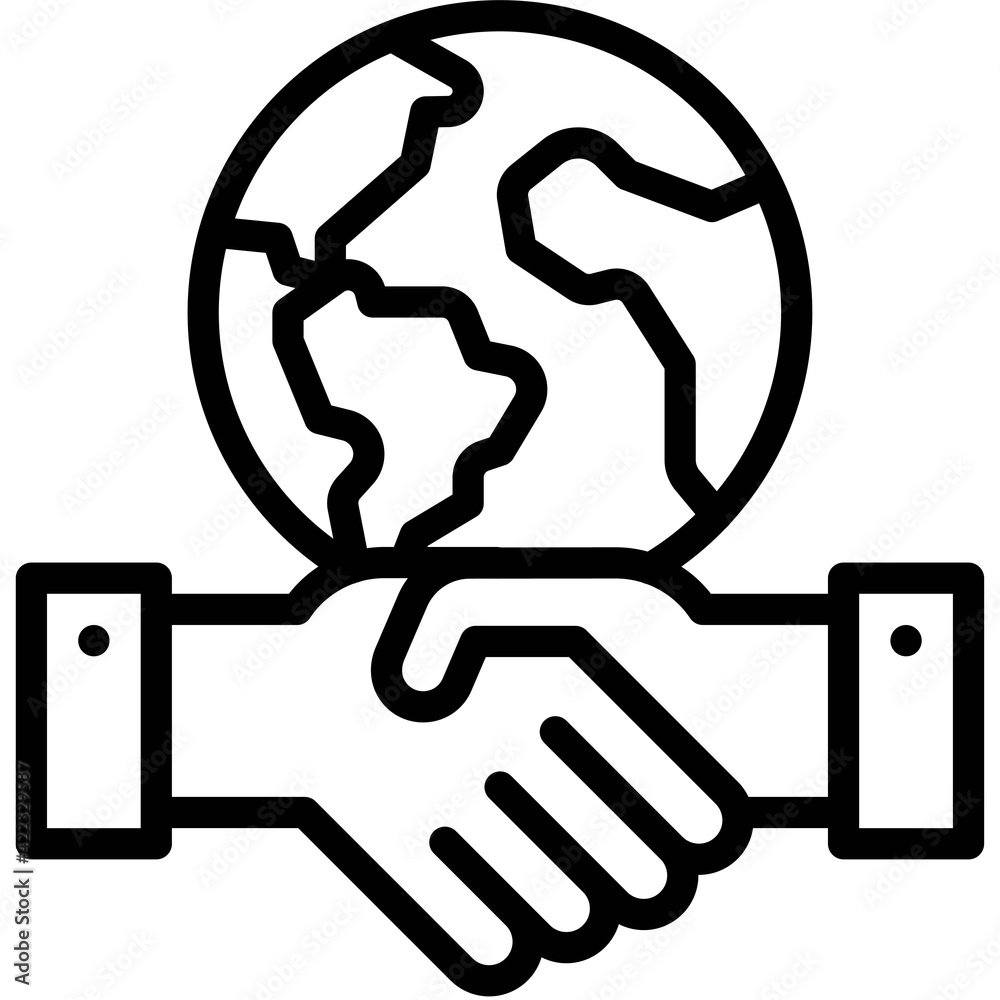Earth with Handshake icon, Earth Day related vector Earth with Handshake icon, Earth Day related vector