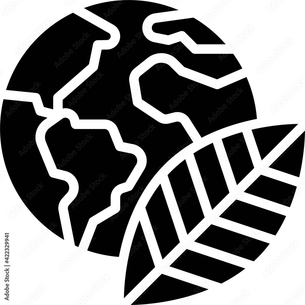 Earth with leaf icon, Earth Day related vector Earth with leaf icon, Earth Day related vector