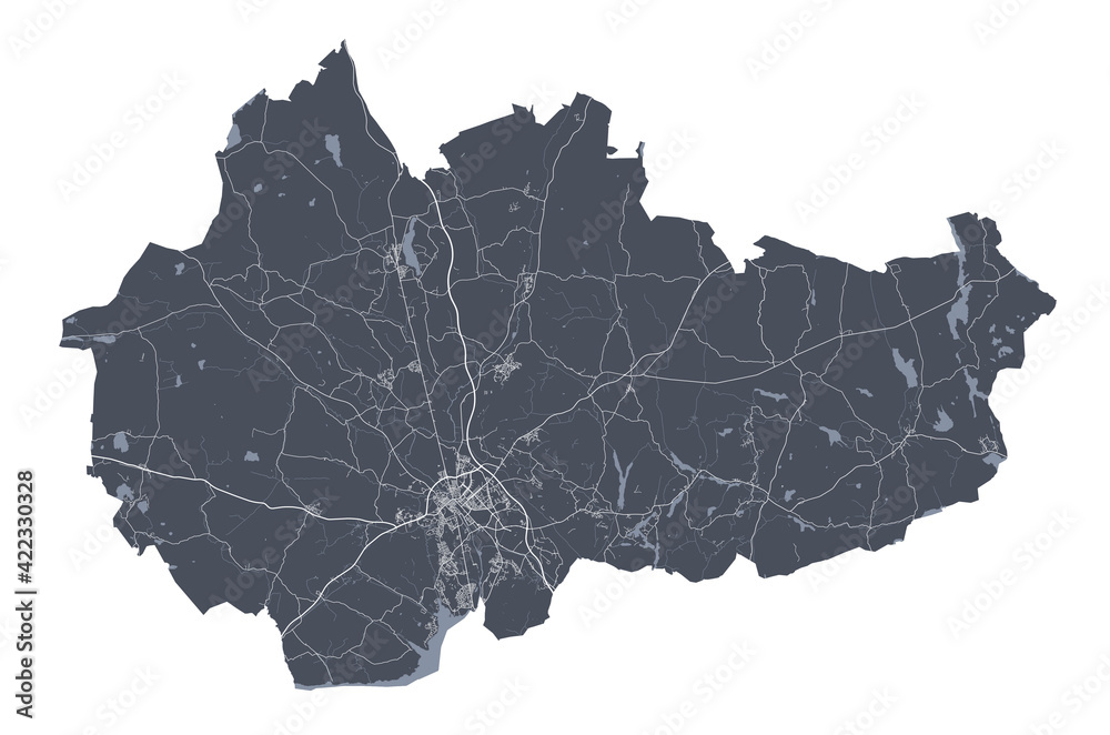 Uppsala map. Detailed map of Uppsala city poster with streets ...