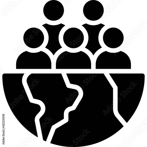 People and Half Earth icon, Earth Day related vector