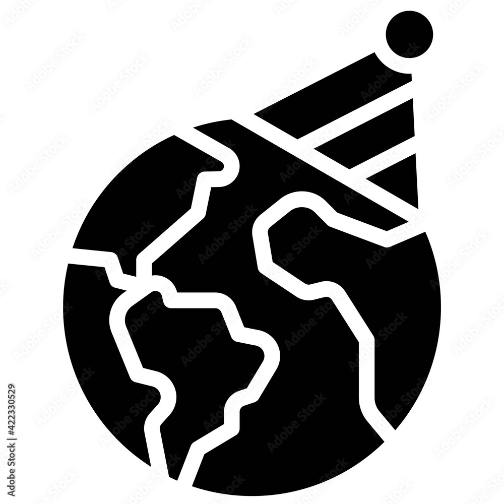 Earth with Party hat icon, Earth Day related vector Earth with Party hat icon, Earth Day related vector