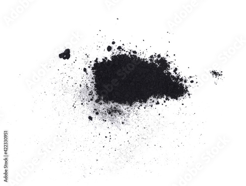 activated charcoal isolated on white background