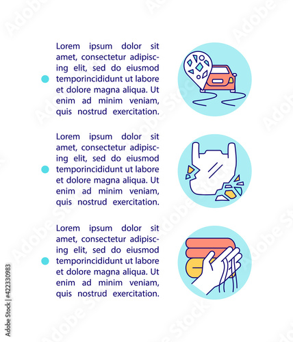 Source of microplastics concept line icons with text. PPT page vector template with copy space. Brochure, magazine, newsletter design element. Eco friendly linear illustrations on white