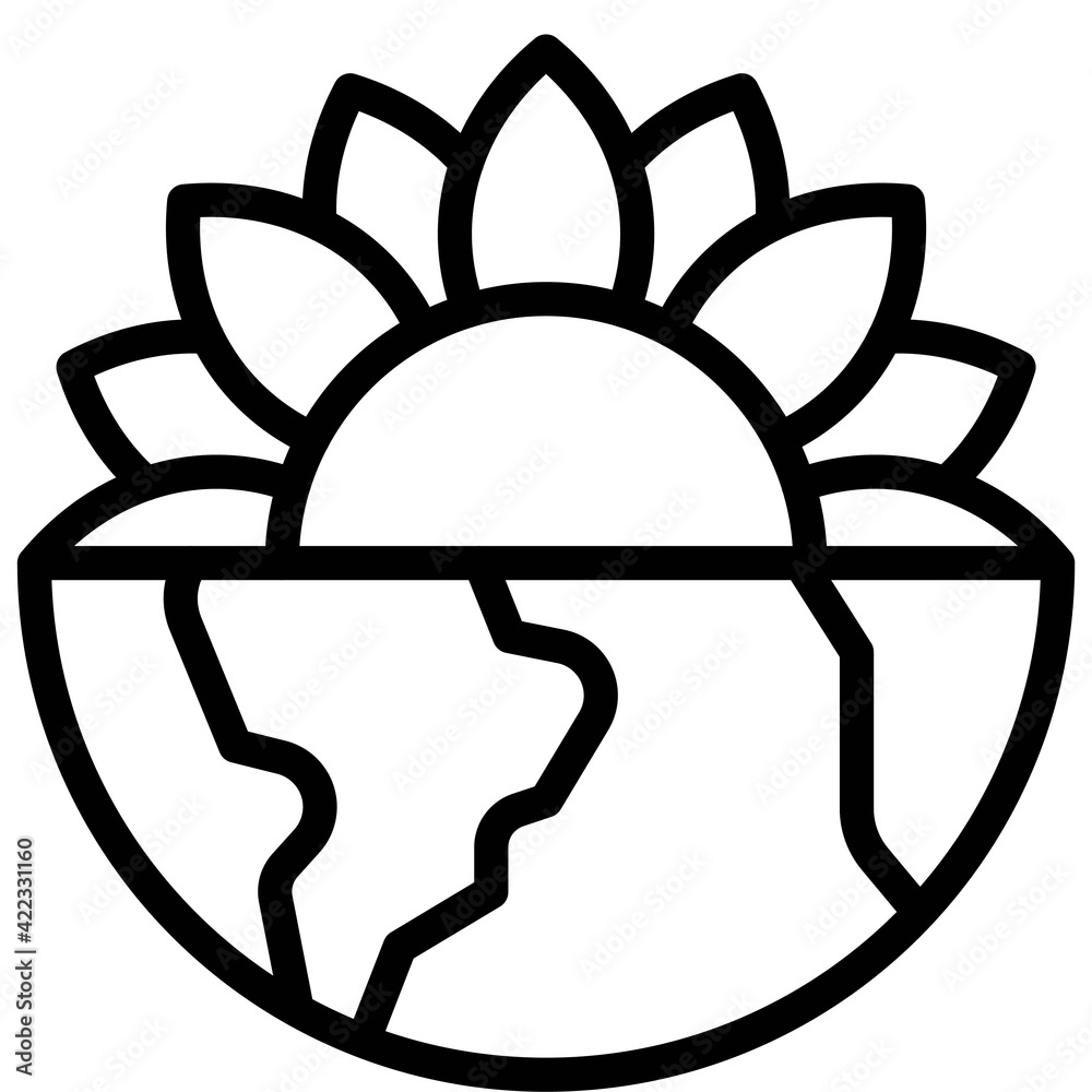 Line art illustration of Air pollution from factory in half earth globe  icon. 24385942 Vector Art at Vecteezy