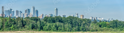 Panoramic view of Metrotown on bright summer day